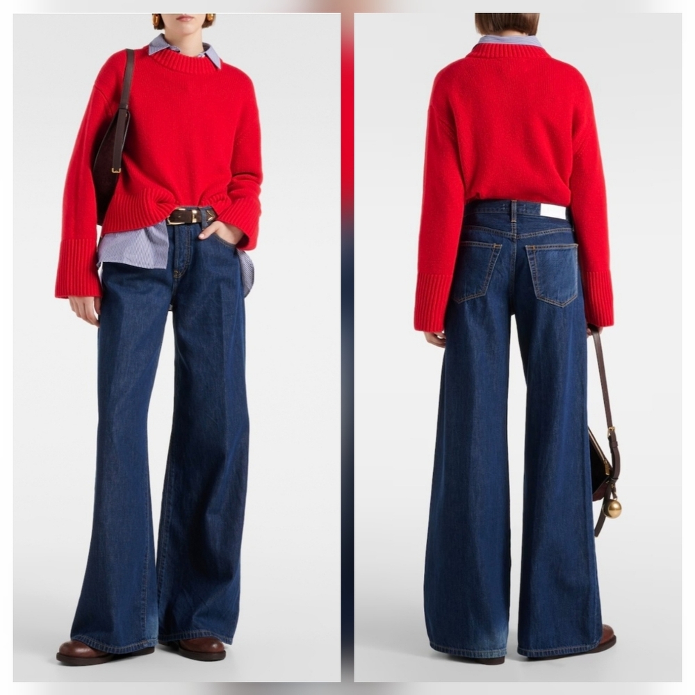 RE/DONE Fortuna Wide-Leg Palazzo Jeans Button-Fly